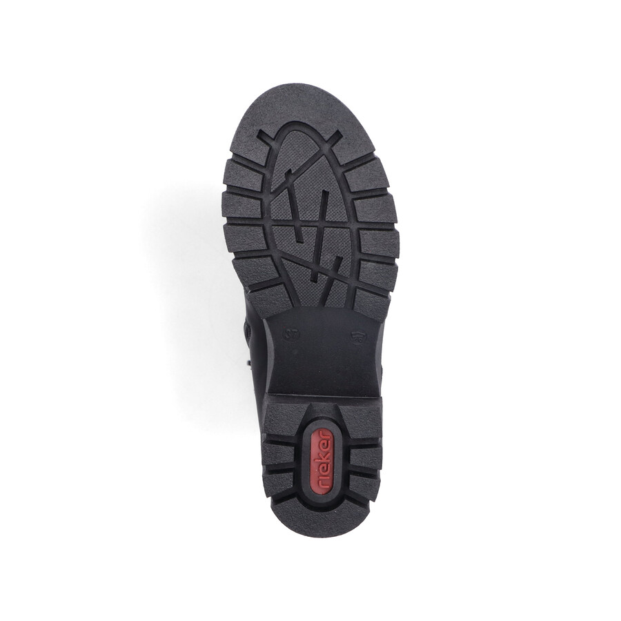 schwarze damen-stiefel mit reißverschluss rieker 74532-00