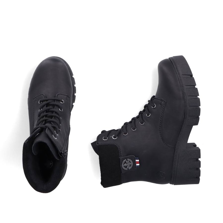 schwarze damen-stiefel mit reißverschluss rieker 74532-00