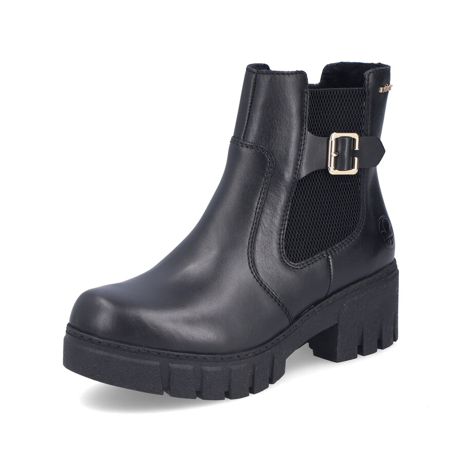 schwarze damenstiefel mit reißverschluss rieker 74560-00