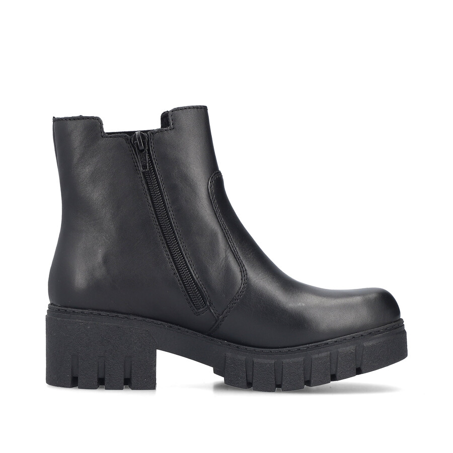 schwarze damenstiefel mit reißverschluss rieker 74560-00