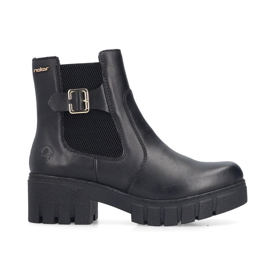 schwarze damenstiefel mit reißverschluss rieker 74560-00
