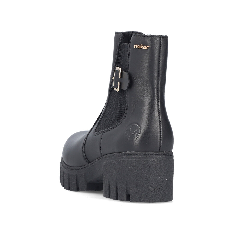 schwarze damenstiefel mit reißverschluss rieker 74560-00