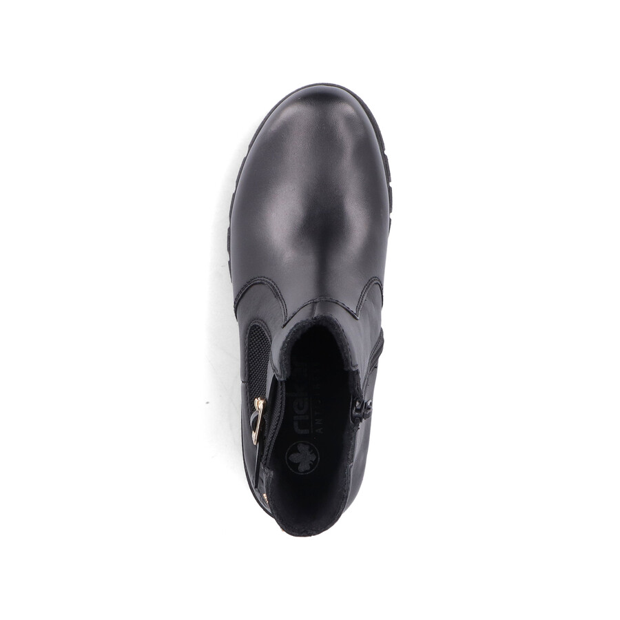 schwarze damenstiefel mit reißverschluss rieker 74560-00
