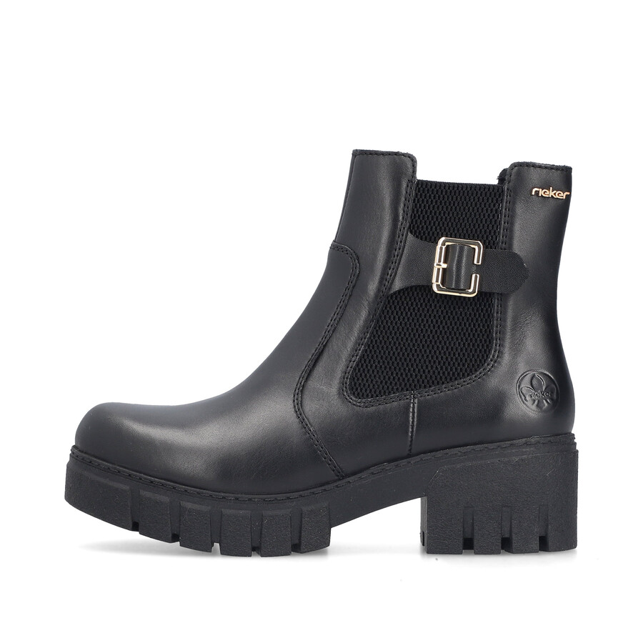 schwarze damenstiefel mit reißverschluss rieker 74560-00