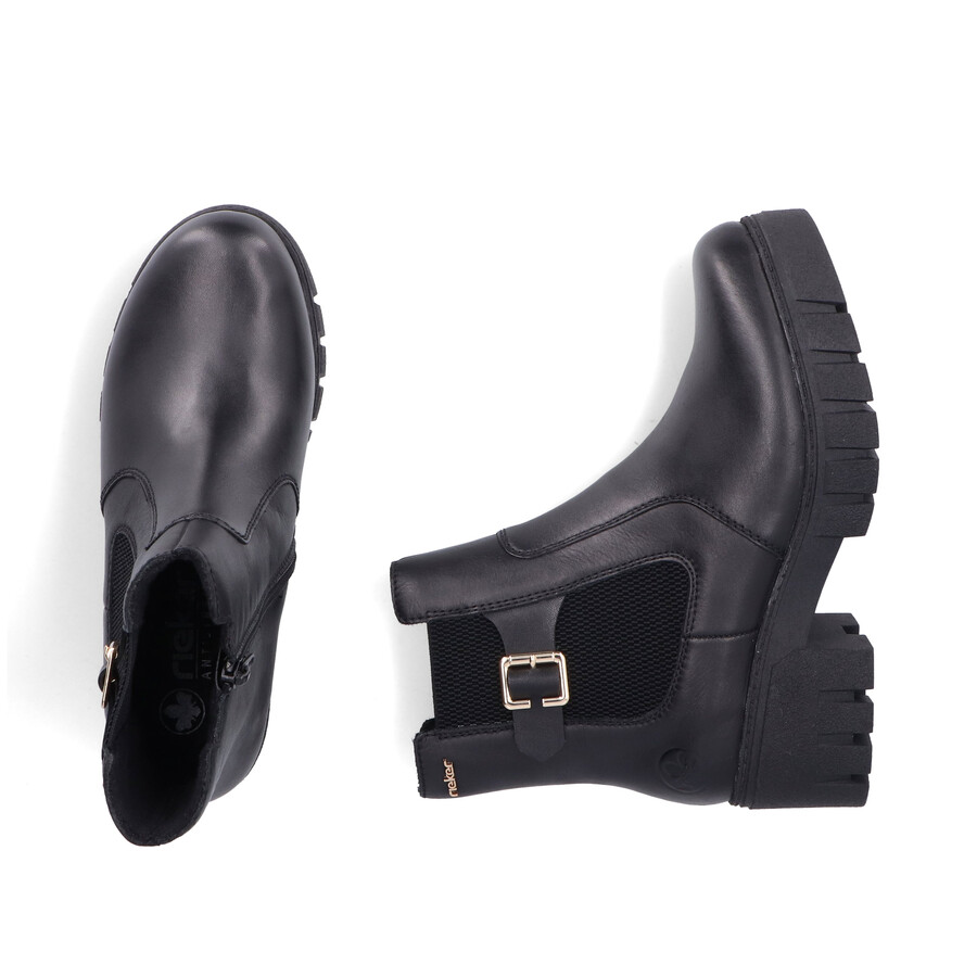 schwarze damenstiefel mit reißverschluss rieker 74560-00