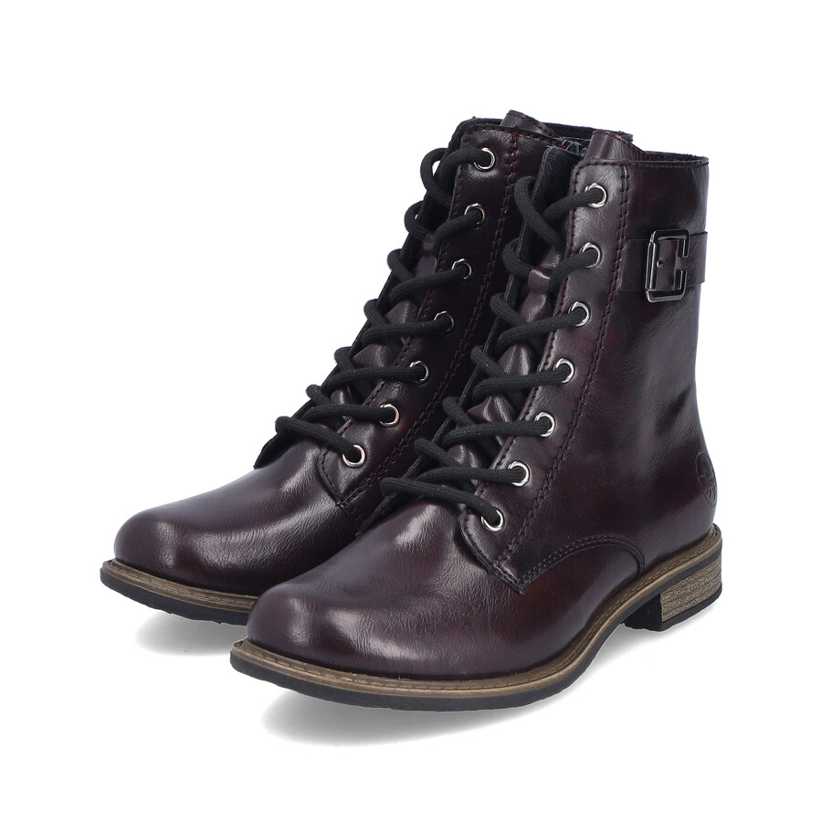rote damen-stiefel mit reißverschluss rieker 74802-35