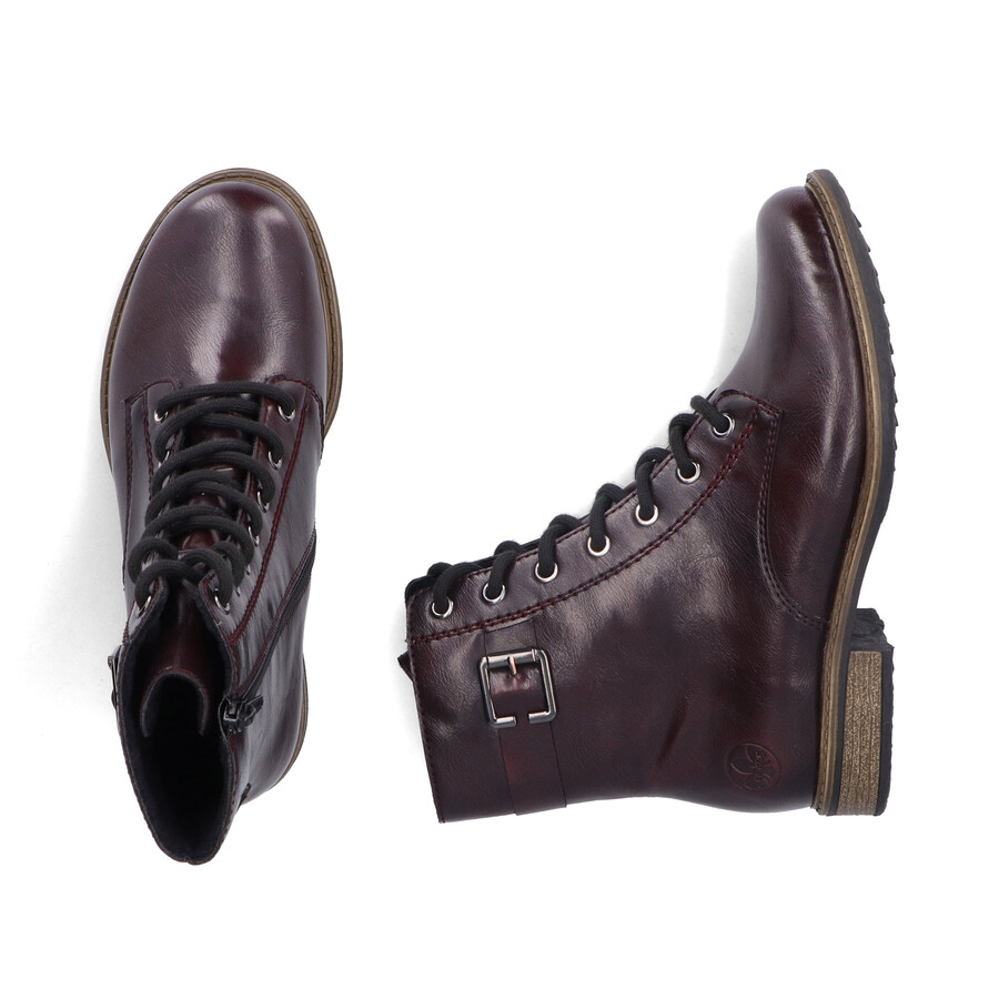 rote damen-stiefel mit reißverschluss rieker 74802-35