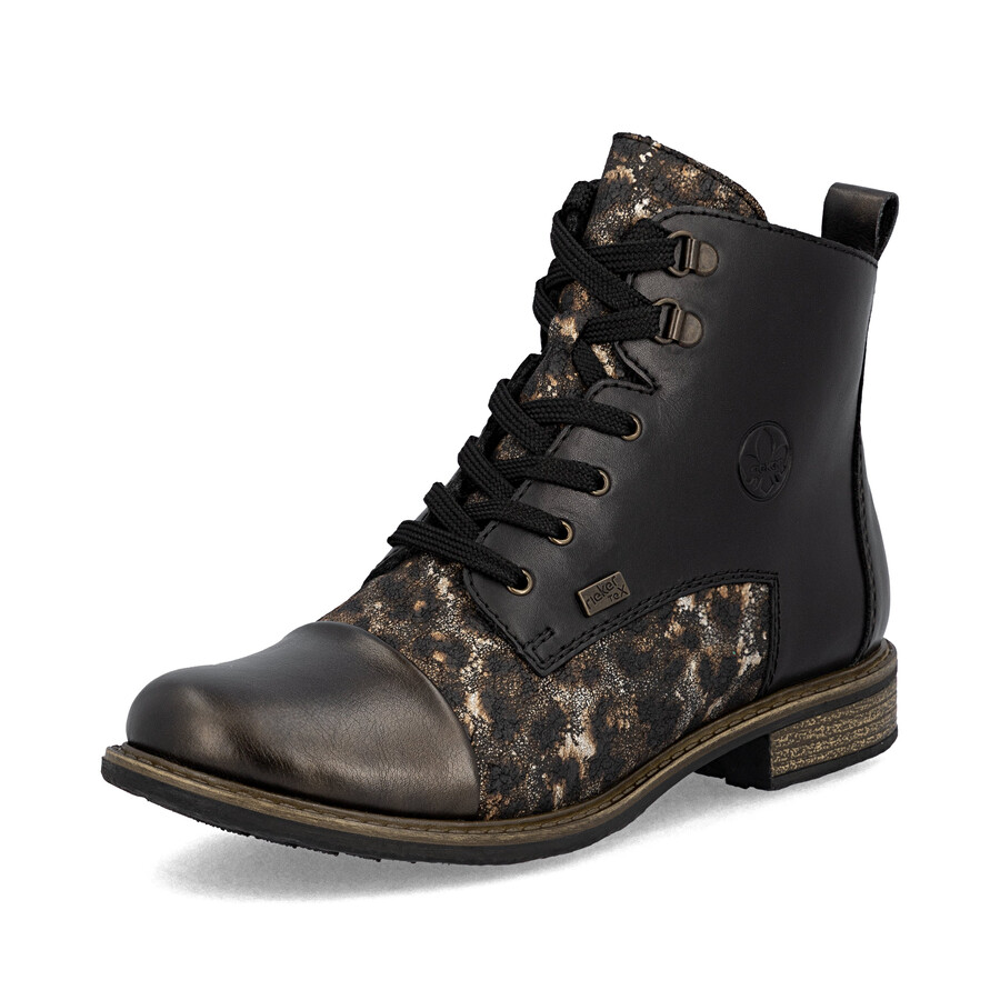 schwarze damen-stiefel mit reißverschluss rieker 74842-00