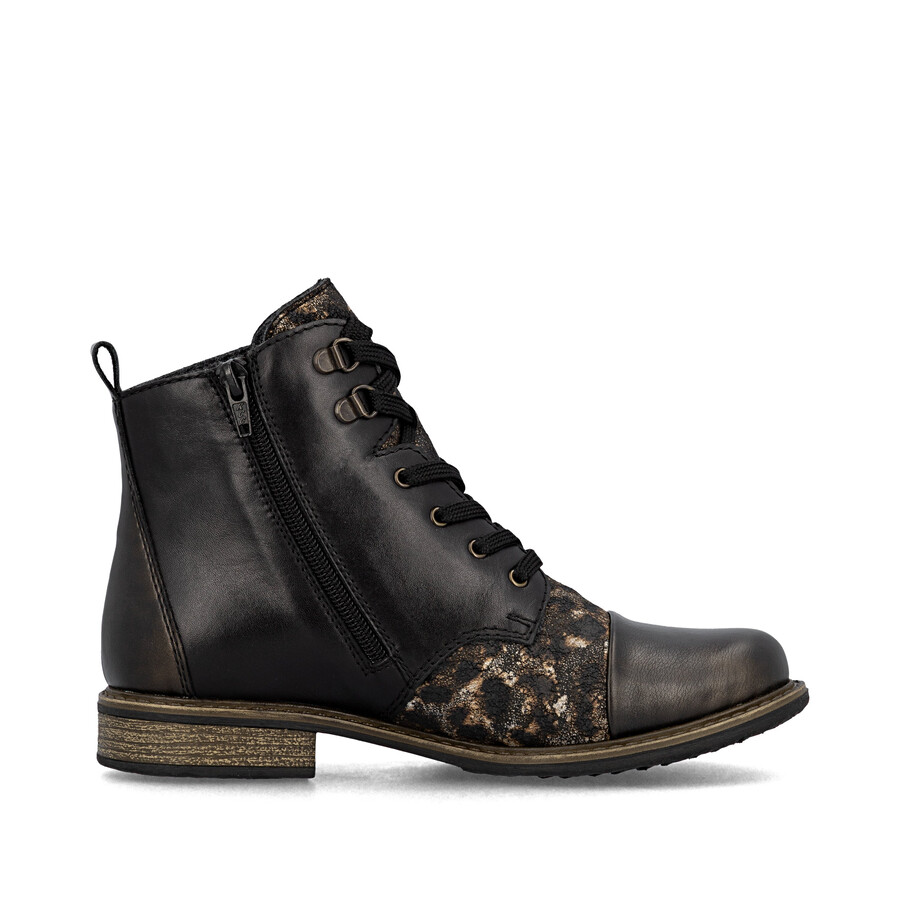schwarze damen-stiefel mit reißverschluss rieker 74842-00