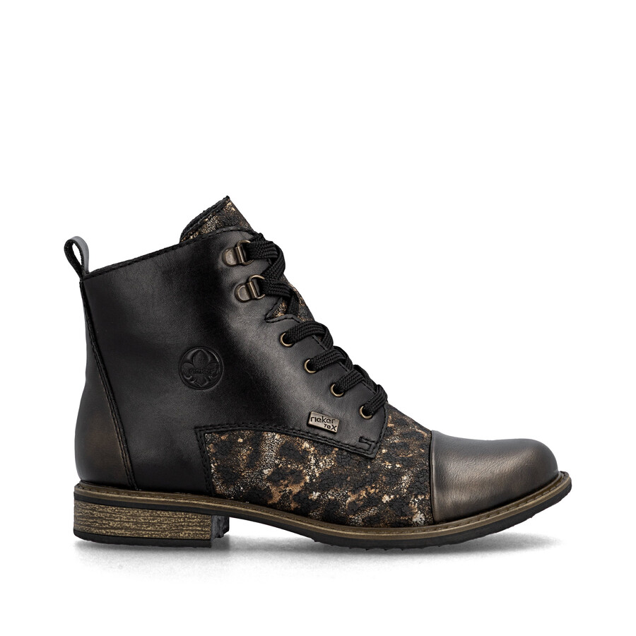 schwarze damen-stiefel mit reißverschluss rieker 74842-00