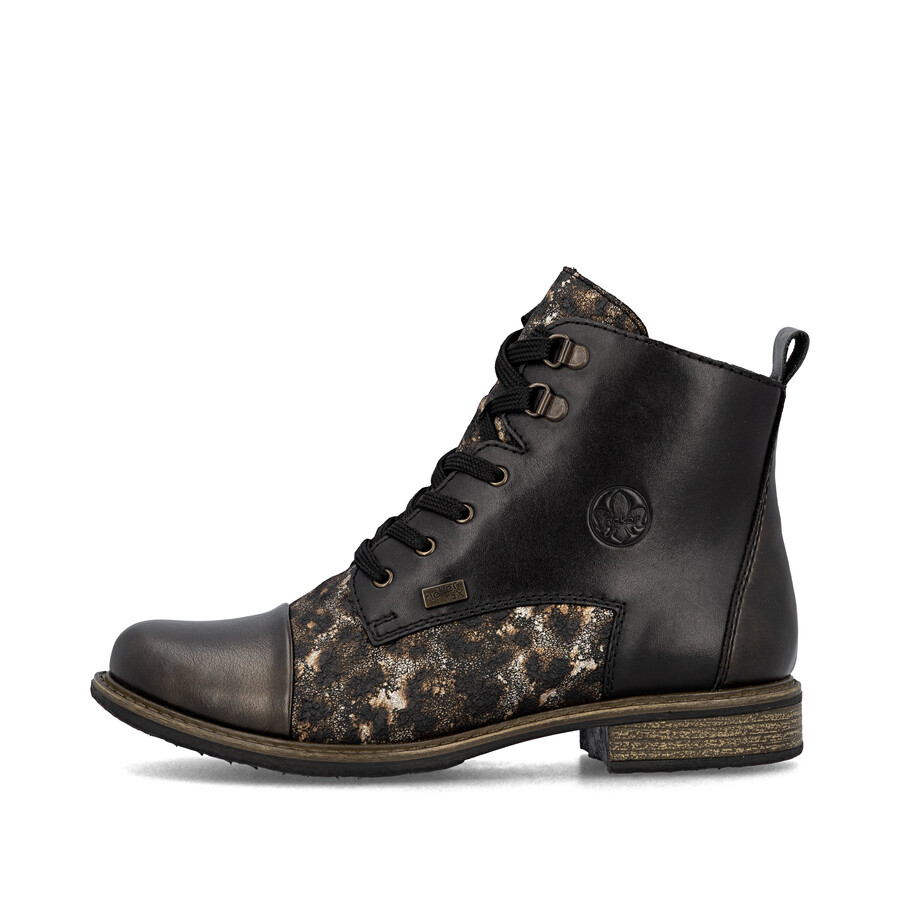 schwarze damen-stiefel mit reißverschluss rieker 74842-00