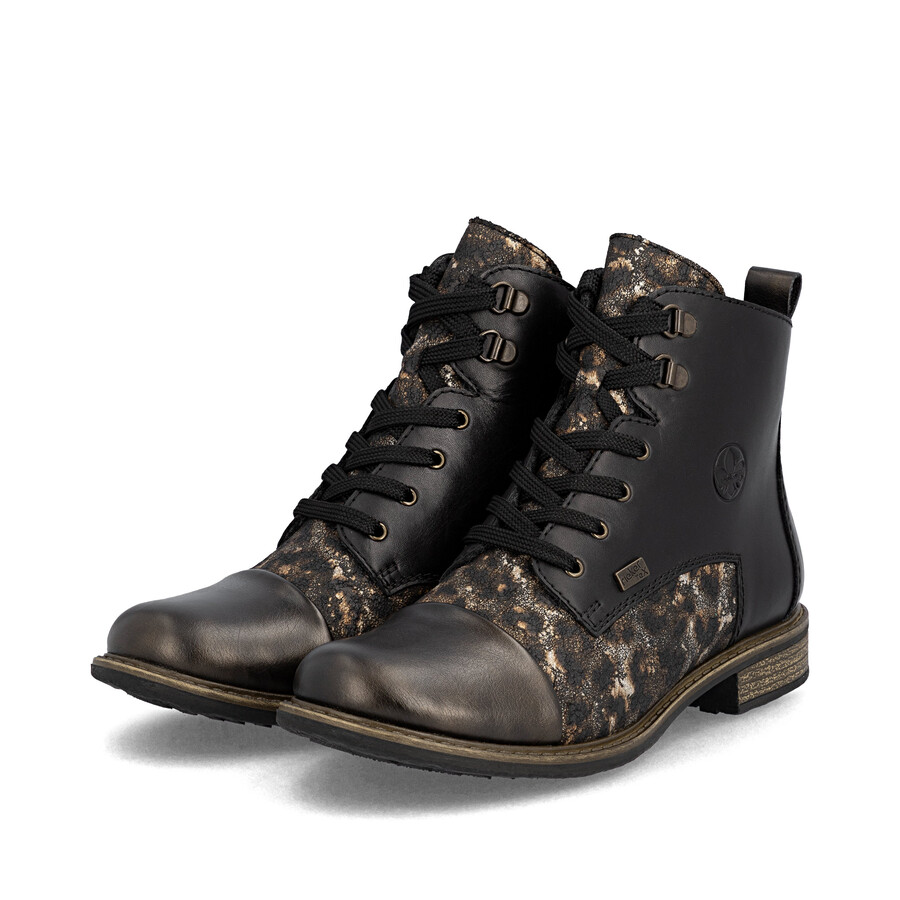 schwarze damen-stiefel mit reißverschluss rieker 74842-00