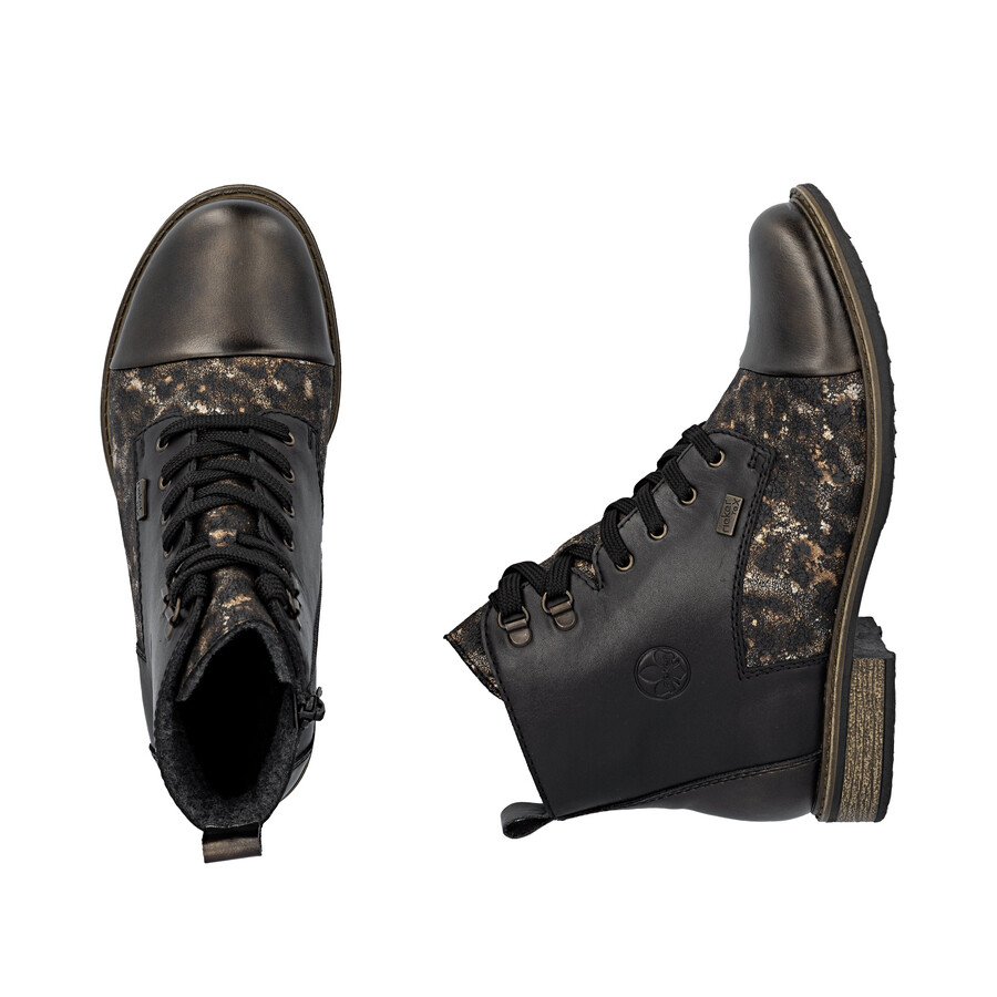 schwarze damen-stiefel mit reißverschluss rieker 74842-00