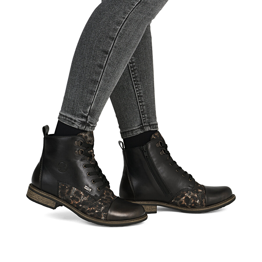 schwarze damen-stiefel mit reißverschluss rieker 74842-00