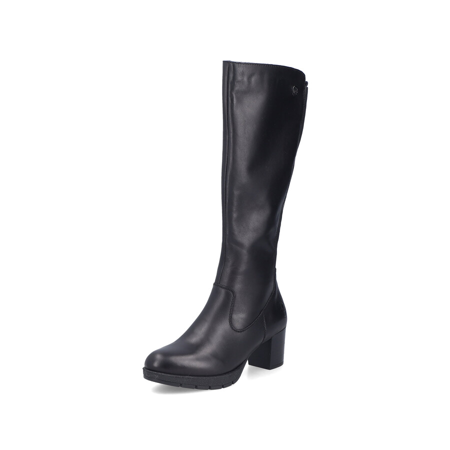 schwarze damen-stiefel mit reißverschluss rieker 77684-00