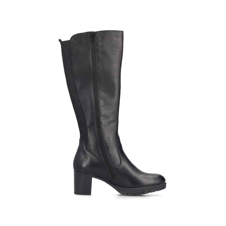 schwarze damen-stiefel mit reißverschluss rieker 77684-00