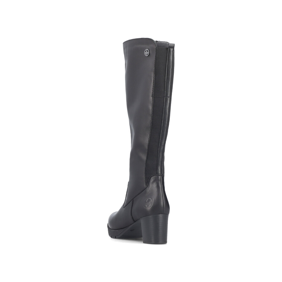 schwarze damen-stiefel mit reißverschluss rieker 77684-00