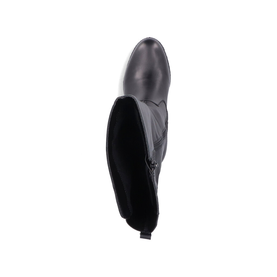 schwarze damen-stiefel mit reißverschluss rieker 77684-00