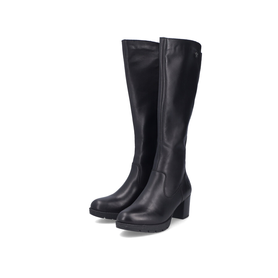 schwarze damen-stiefel mit reißverschluss rieker 77684-00