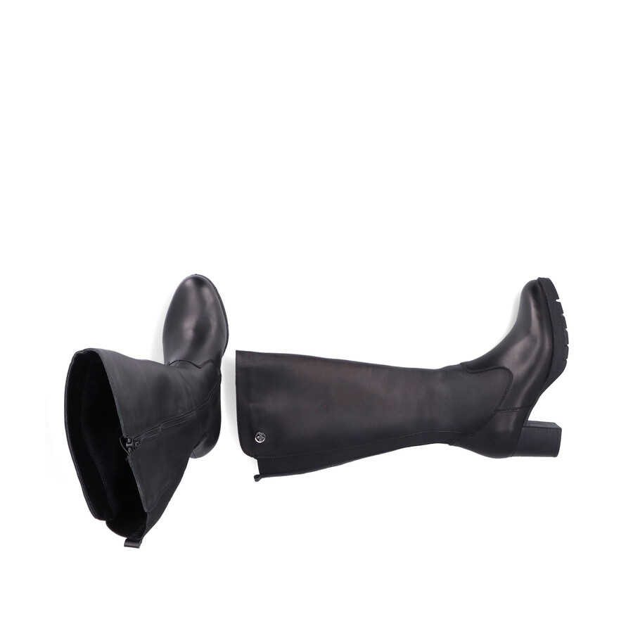 schwarze damen-stiefel mit reißverschluss rieker 77684-00