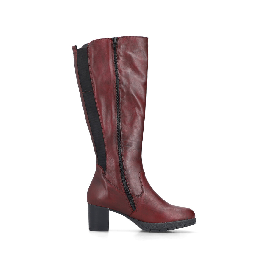 rote damen-stiefel mit reißverschluss rieker 77684-35