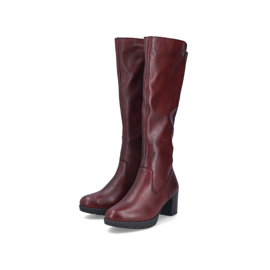 rote damen-stiefel mit reißverschluss rieker 77684-35