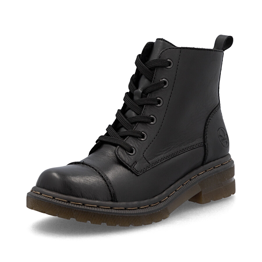 schwarze damen-stiefel mit reißverschluss rieker 78202-00
