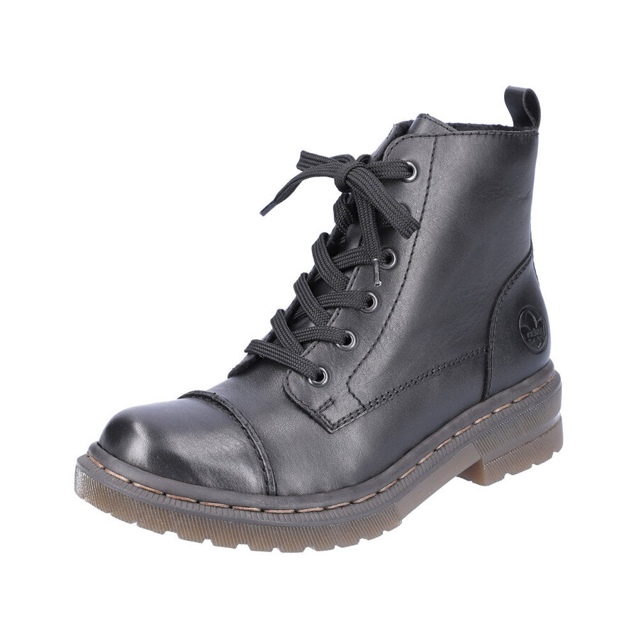 schwarze damen-stiefel mit reißverschluss rieker 78202-00