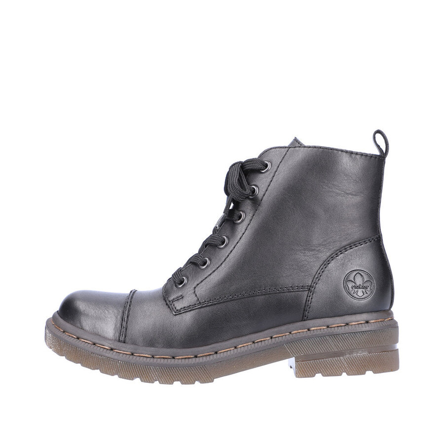 schwarze damen-stiefel mit reißverschluss rieker 78202-00