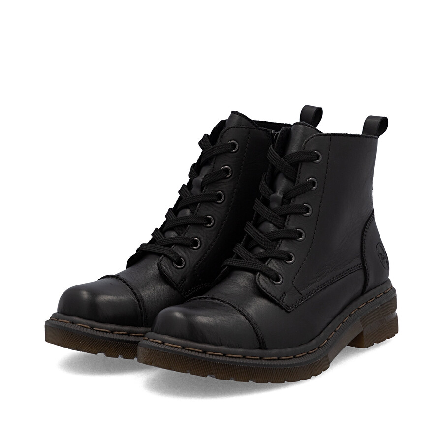 schwarze damen-stiefel mit reißverschluss rieker 78202-00