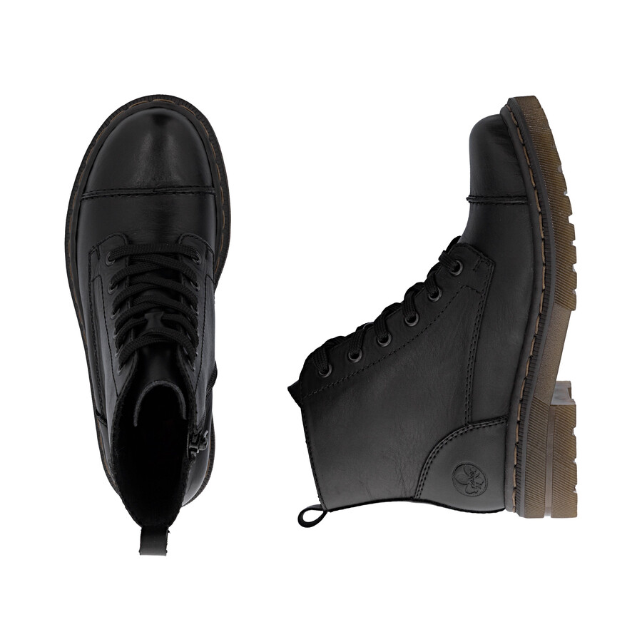 schwarze damen-stiefel mit reißverschluss rieker 78202-00
