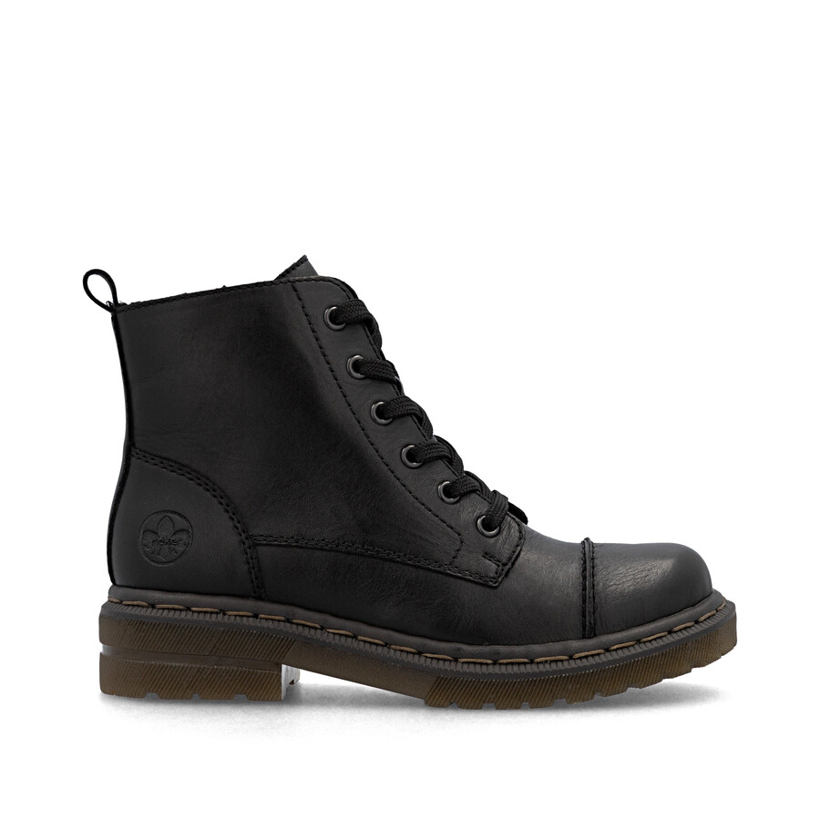 schwarze damen-stiefel mit reißverschluss rieker 78202-00