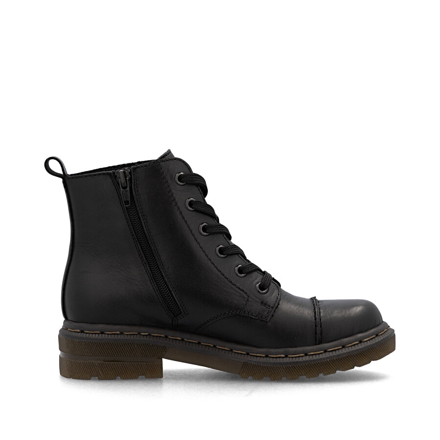 schwarze damen-stiefel mit reißverschluss rieker 78202-00