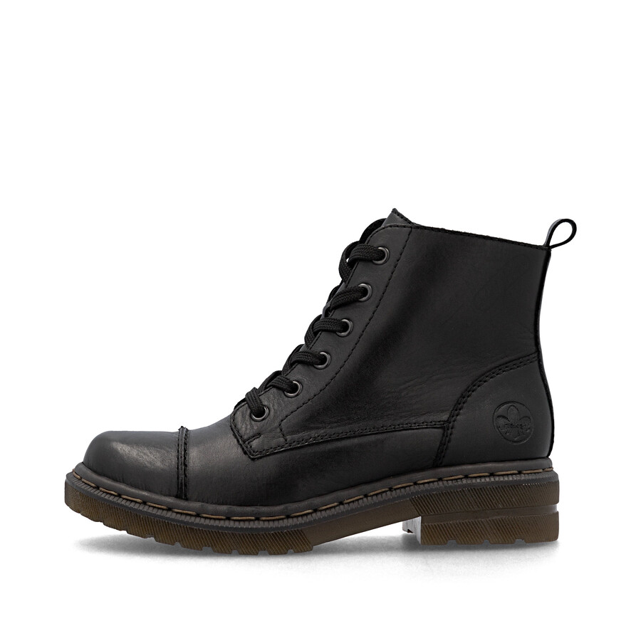 schwarze damen-stiefel mit reißverschluss rieker 78202-00