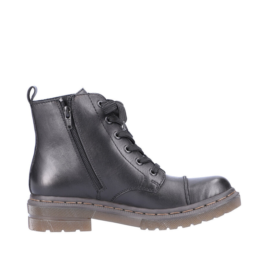 schwarze damen-stiefel mit reißverschluss rieker 78202-00