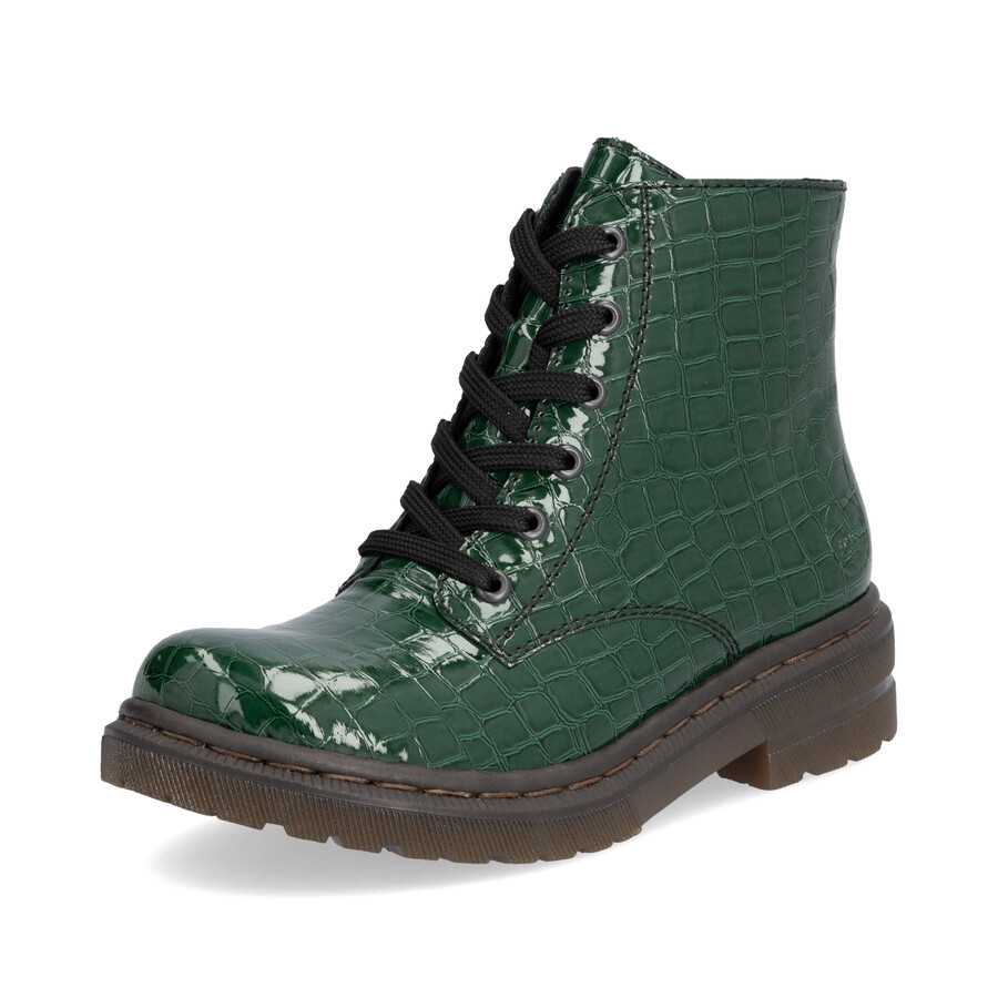 grüne damenstiefel mit reißverschluss rieker 78240-54
