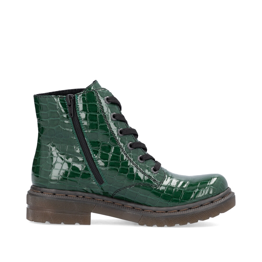 grüne damenstiefel mit reißverschluss rieker 78240-54