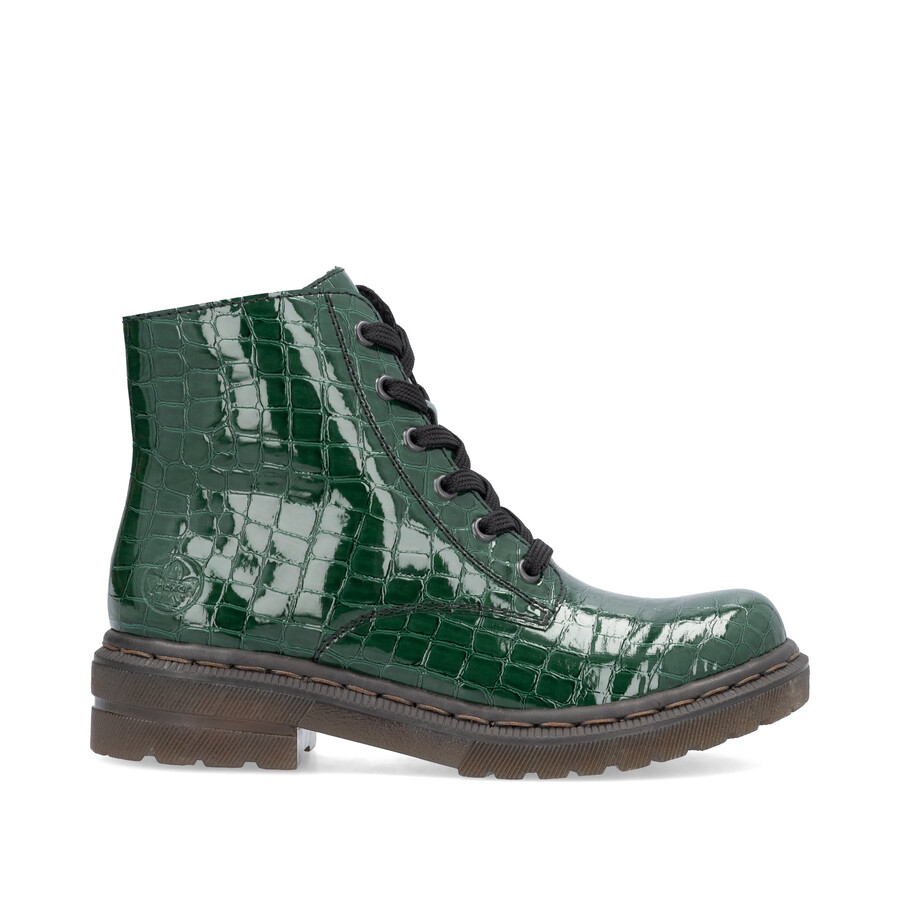 grüne damenstiefel mit reißverschluss rieker 78240-54
