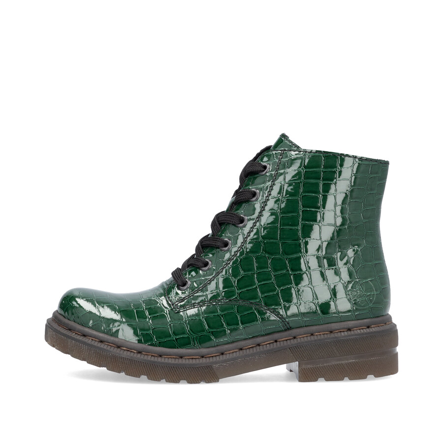 grüne damenstiefel mit reißverschluss rieker 78240-54