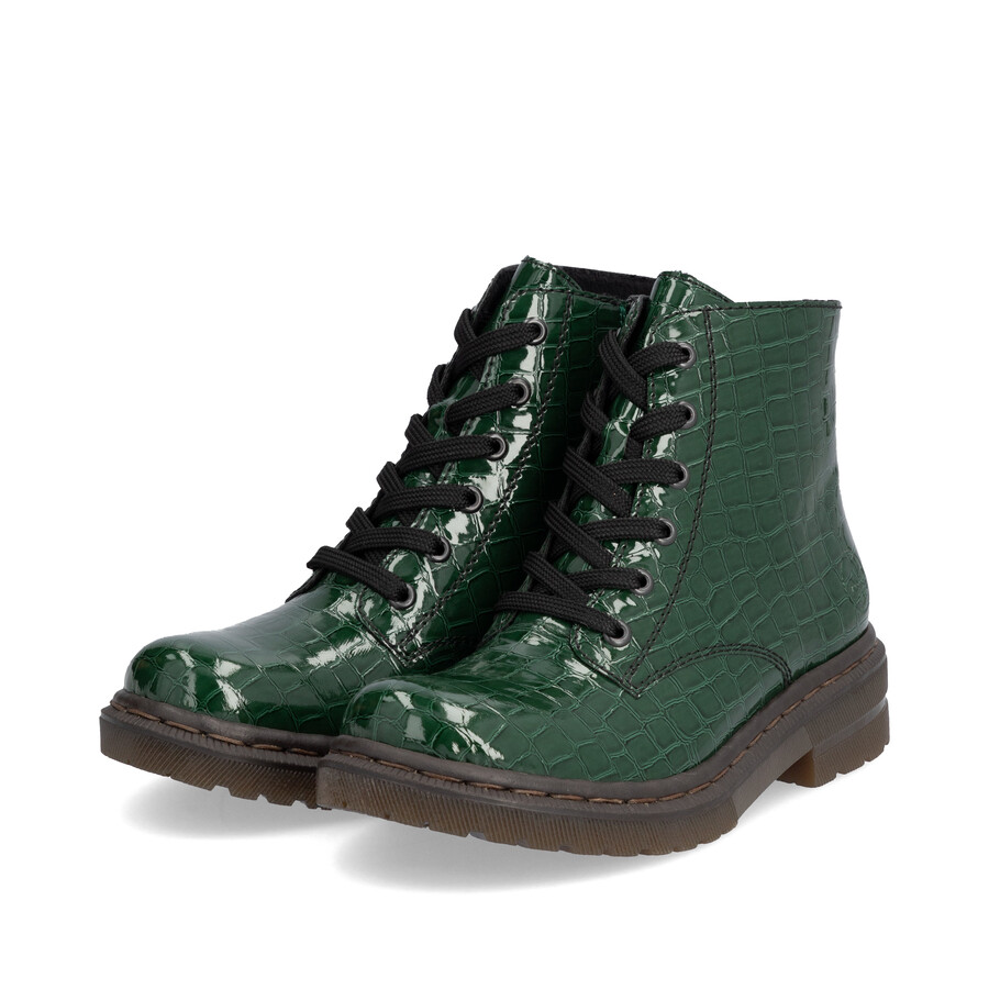 grüne damenstiefel mit reißverschluss rieker 78240-54