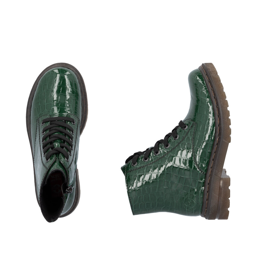 grüne damenstiefel mit reißverschluss rieker 78240-54