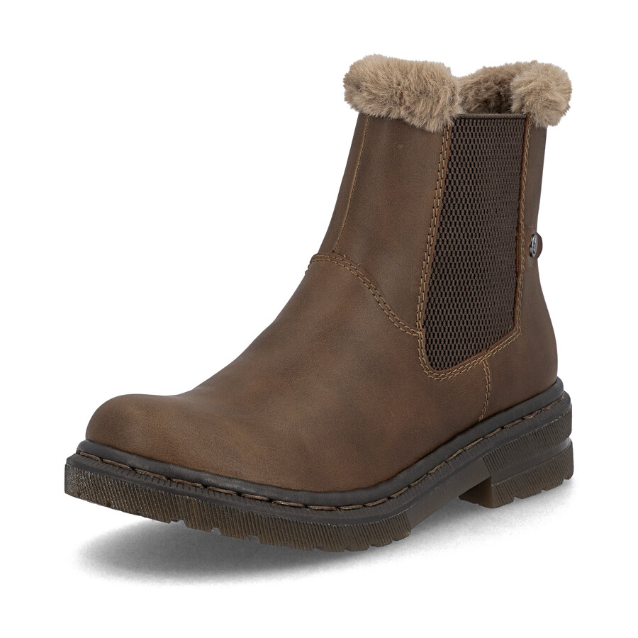 braune damenstiefel mit reißverschluss rieker 78250-22