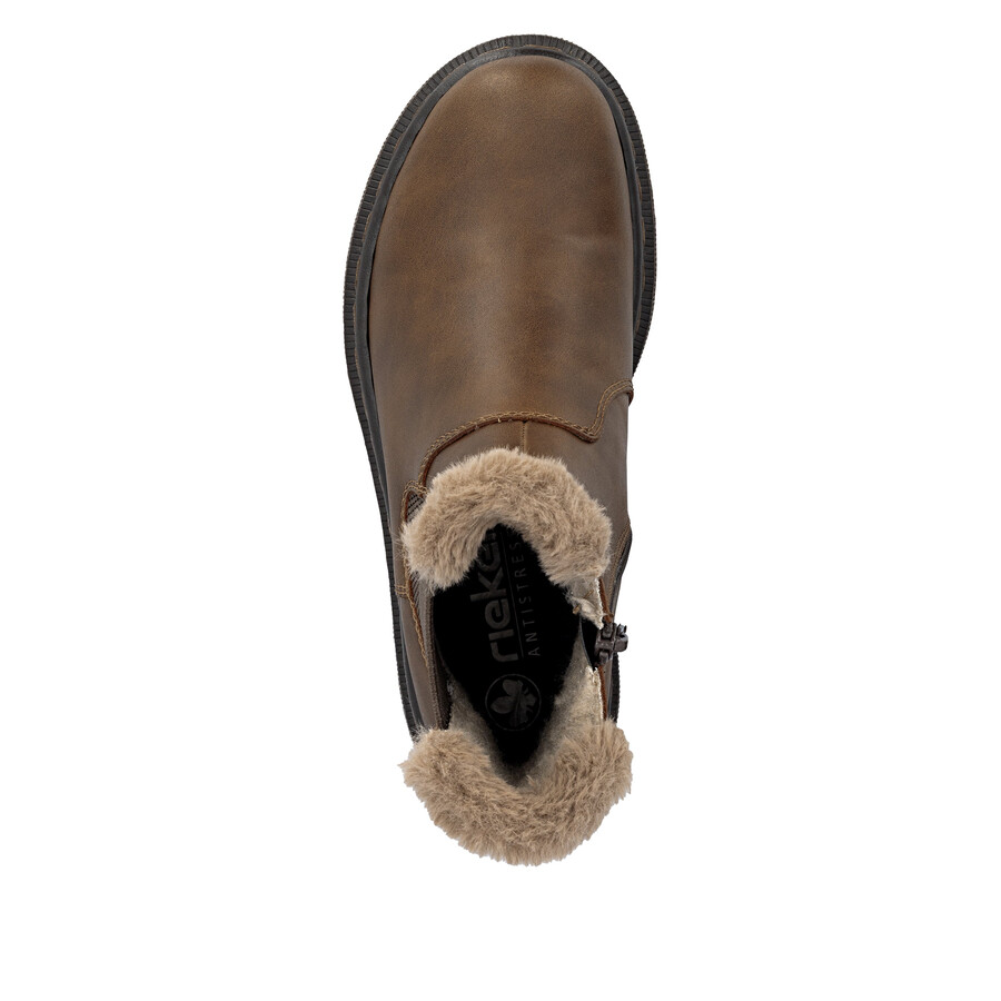 braune damenstiefel mit reißverschluss rieker 78250-22