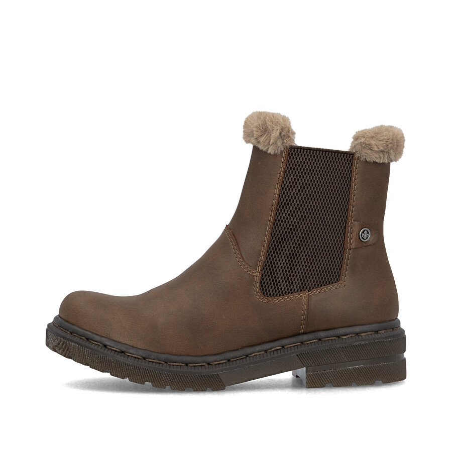braune damenstiefel mit reißverschluss rieker 78250-22
