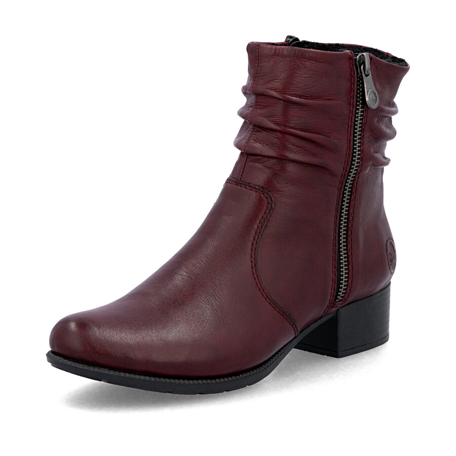 rote damen-stiefel mit reißverschluss rieker 78656-35