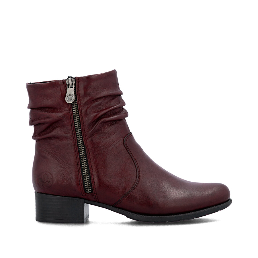 rote damen-stiefel mit reißverschluss rieker 78656-35