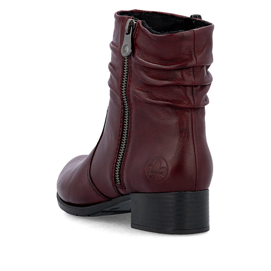 rote damen-stiefel mit reißverschluss rieker 78656-35