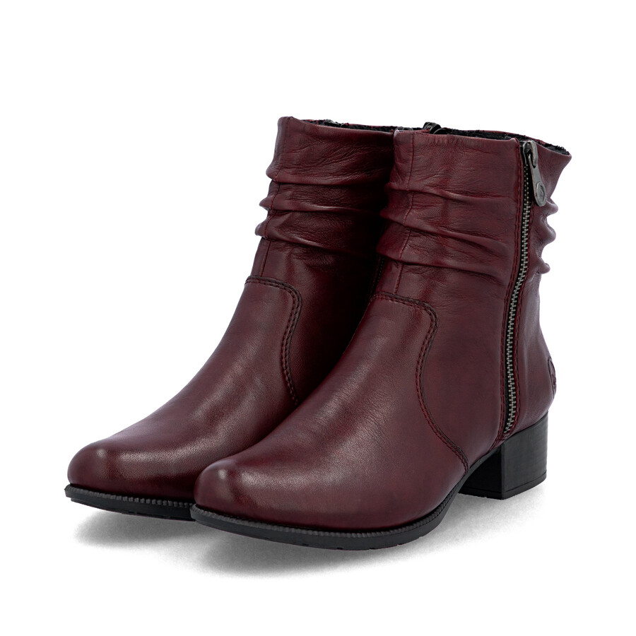 rote damen-stiefel mit reißverschluss rieker 78656-35