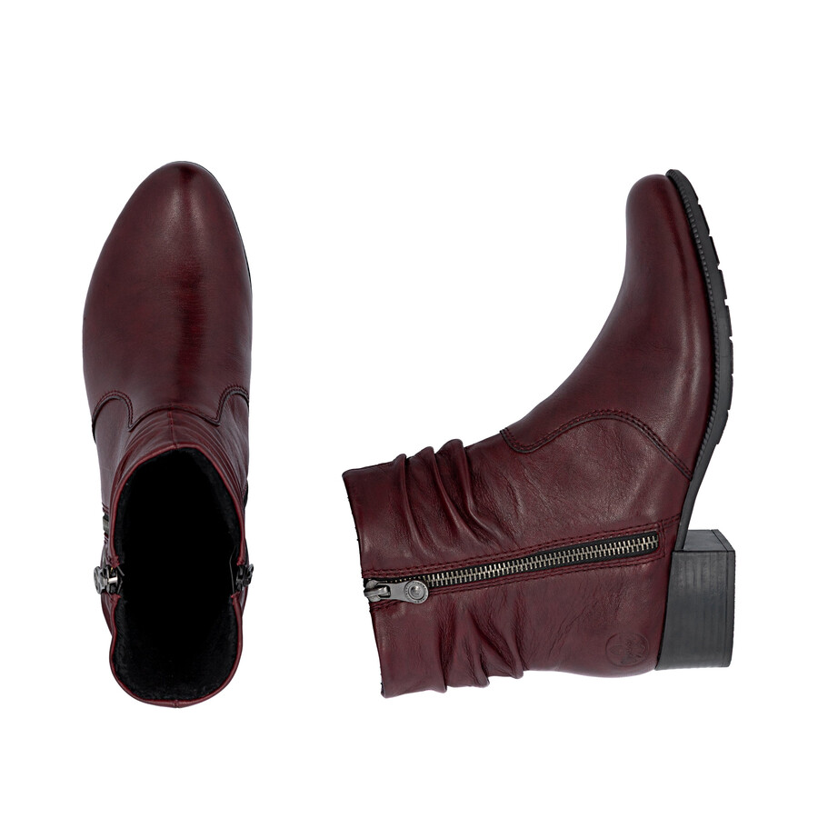 rote damen-stiefel mit reißverschluss rieker 78656-35