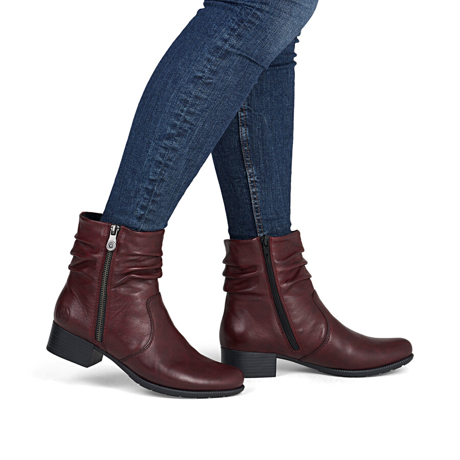 rote damen-stiefel mit reißverschluss rieker 78656-35
